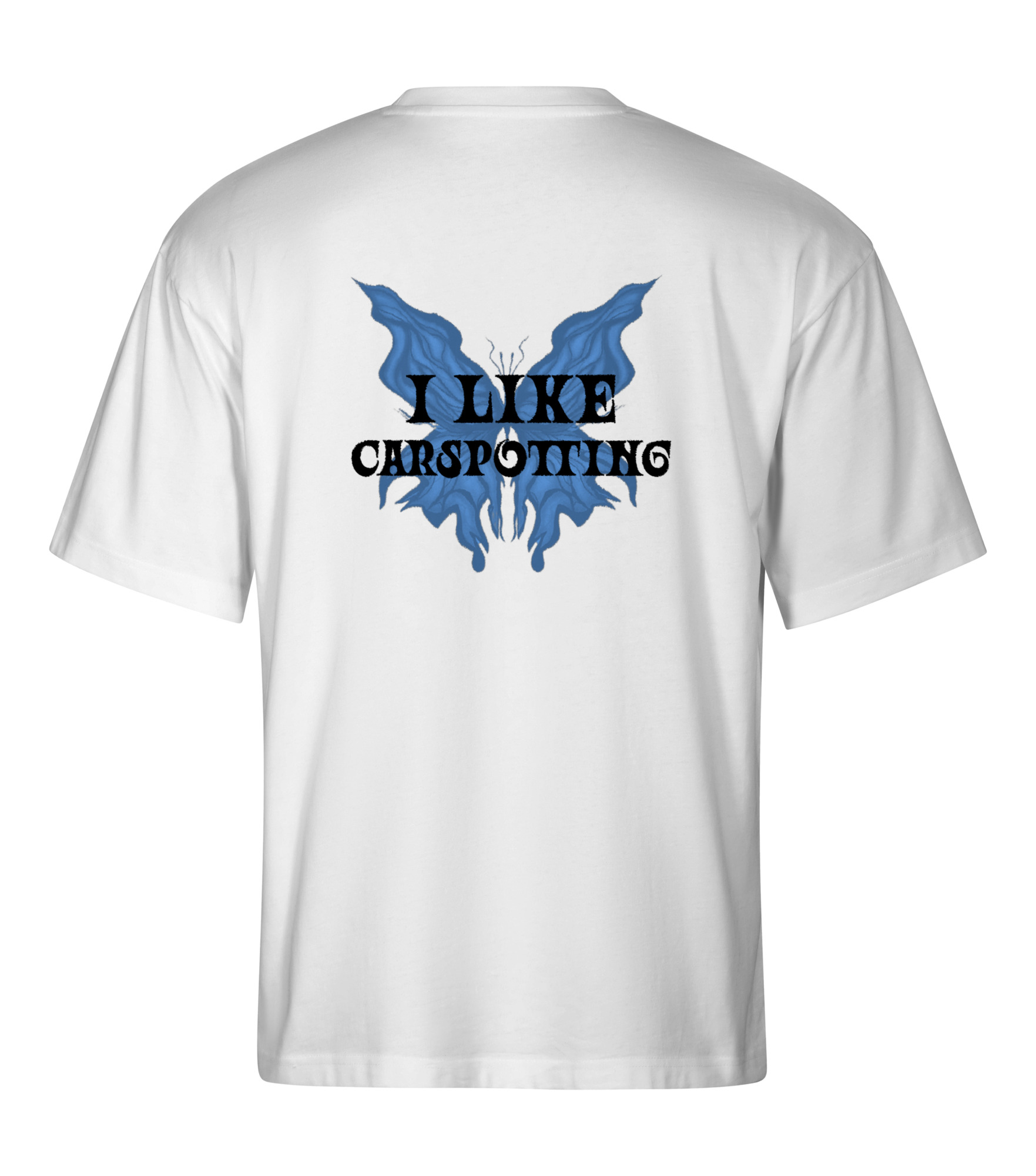 OVERSIZE koszulka - I LIKE CARSPOTTING (błękitny nadruk z tyłu)
